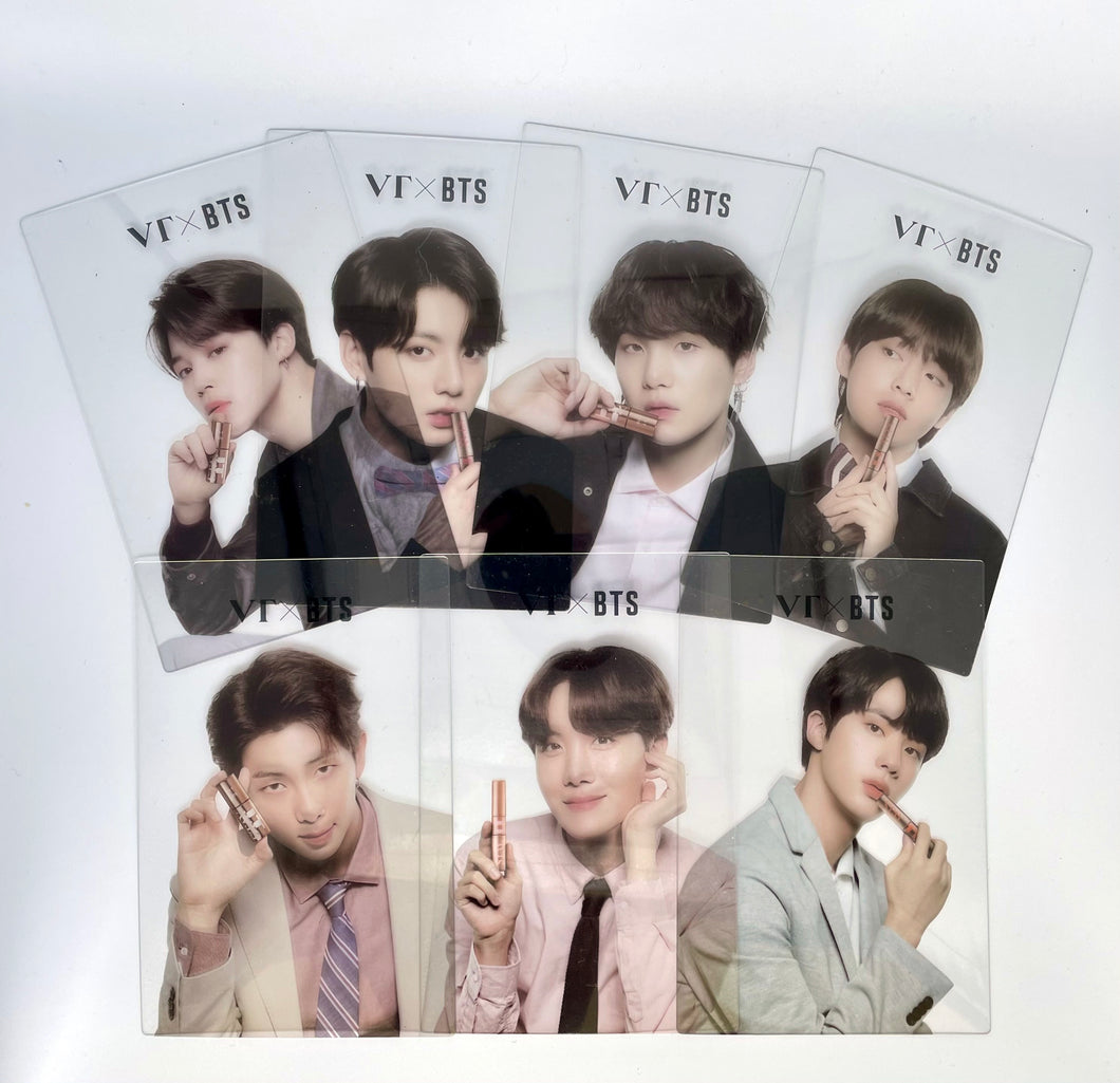 VT X BTS COLLABORATION PLASTIC CARD SET OF BTS MEMBERS